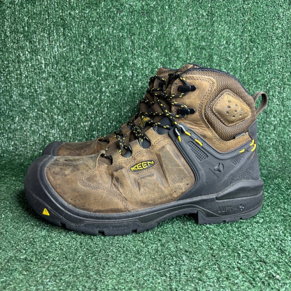KEEN Utility Dover Waterproof Gorpcore Brown Leather Work‎ Boot Mens 12EE Wide
